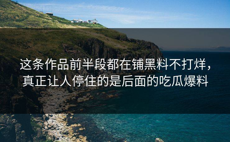 这条作品前半段都在铺黑料不打烊，真正让人停住的是后面的吃瓜爆料  第1张